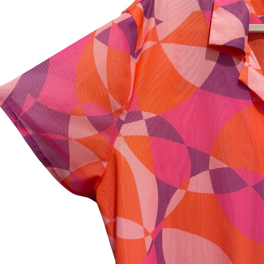 Show Me Your MUMU Blake Button Up Shirt Unisex Sunset Daiquiri Pink Orange Sz XL - Picture 7 of 11